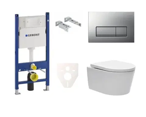 Záchody Cenově zvýhodněný závěsný WC set Geberit do lehkých stěn / předstěnová montáž + WC SAT Brevis SIKOGES7W8S SIKOGES7W8S