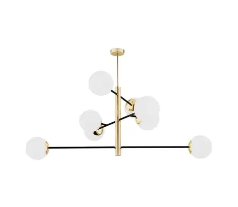 Svietidlá Argon 5041 - Luster na tyči CAMERON 8xE27/15W/230V mosadz/čierna 5041