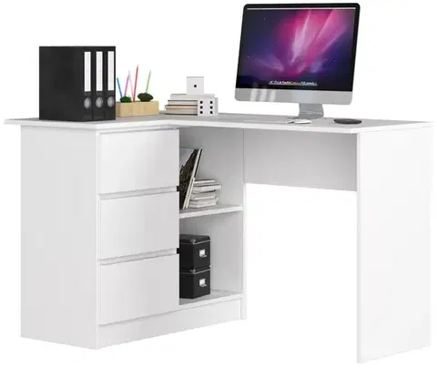 Písacie stoly Moderný písací stôl HERRA124L, biely