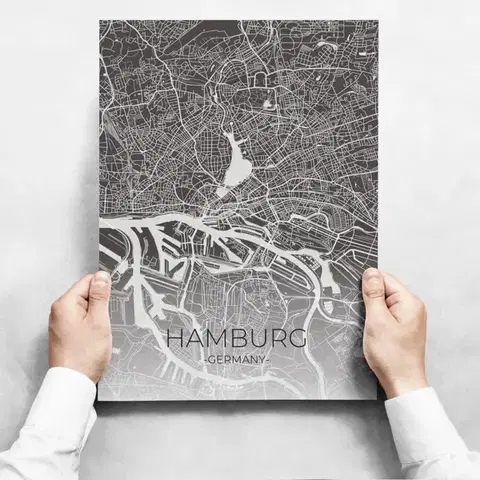 Moderné obrazy Obrazy na stenu - Map Of Hamburg