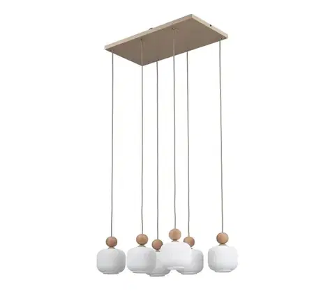 Svietidlá  Závesný luster na lanku BALLO 6xE14/10W/230V béžová 11052