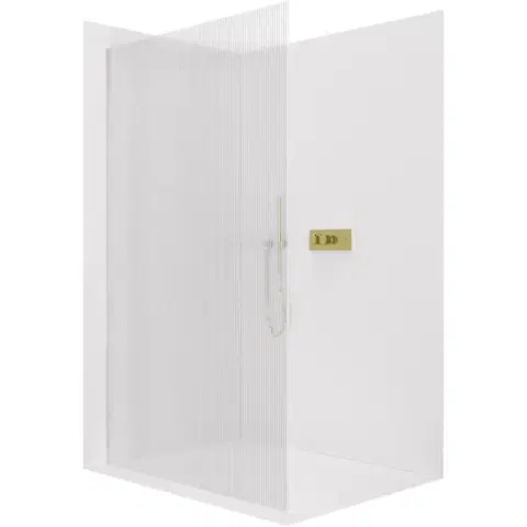 Sprchové dvere CERANO - Sprchová zástena Walk-in Crystal Ľ/P - 8 mm - bezvzperový systém - zlatá, ryhované sklo - 120x200 CER-8050BD6778