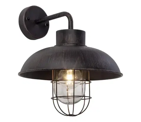 Svietidlá Brilliant - Vonkajšia nástenná lampa PORTLAND 1xE27/60W/230V čierna/patina 96297/55