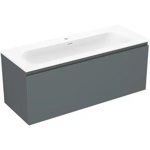 Kúpeľňový nábytok MEXEN/S - Orio kúpeľňová skrinka 120 cm s umývadlom Vela, 1 šuplík, grafit mat/biela mat 91A10-12047-1-BF66-W23M01