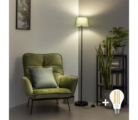 Lampy BRILAGI - LED Stojacia lampa CERIA 1xE27/40W/230V pr. 25 cm zelená/čierna SA2187+EG781034