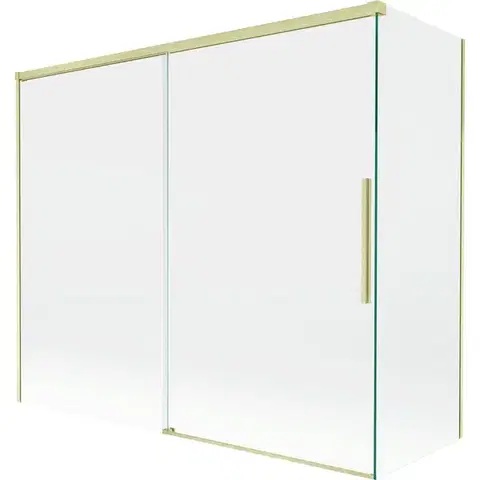Sprchové dvere MEXEN/S - Rox vaňová zástena 2-krídlová posuvná 180 + 90 x 150, transparent, zlatá kartáčovaná 8C9-180-090-55-00