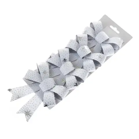 Vianočné dekorácie Vianočná ozdoba Mašľa, hviezdy, súprava 4 ks​, 10 x 16 cm
