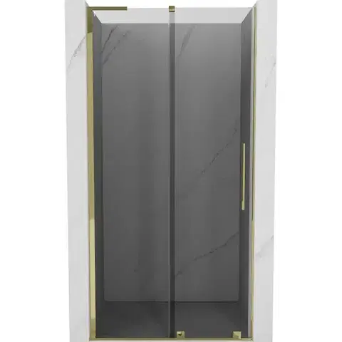 Sprchovacie kúty MEXEN/S - Velar L posuvné sprchové dvere 90, grafit, zlatá 871-090-003-41-50