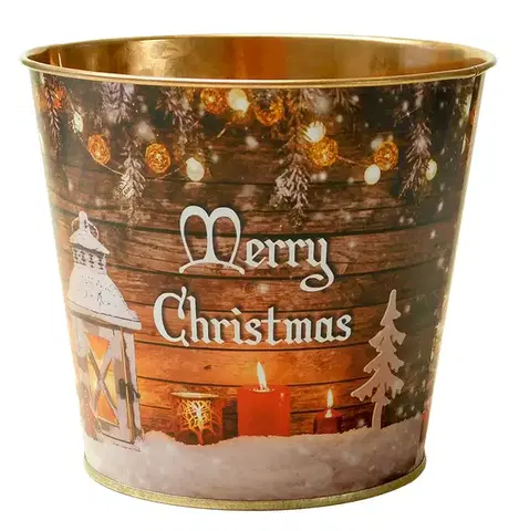 Vianočné dekorácie MAKRO - Obal na kvetináč vianočný 13x11,5cm