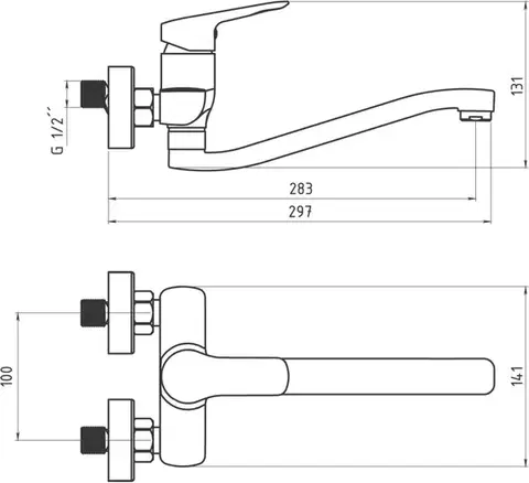 Kuchynské drezy NOVASERVIS NOVASERVIS - Drezová umývadlová batéria 100 mm Metalia 54 FLOW, chróm 54074,0E
