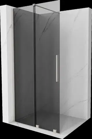 Sprchové dvere MEXEN/S - Velar Sprchová zástena posuvná Walk-in 85 x 200, grafit 8 mm, nikel kefovaná 871-085-000-43-97