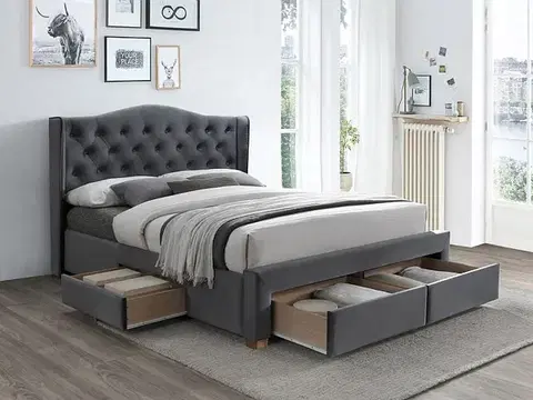 Postele Posteľ s úložným priestorom ASPEN VELVET II Signal