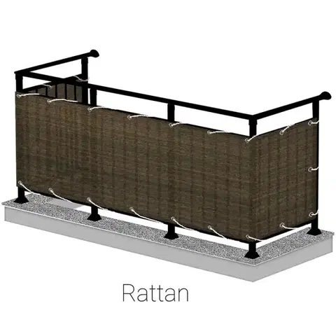 Balkónové zásteny a tieniace siete Balkónová zástena 75cm/600 cm ratan wenge