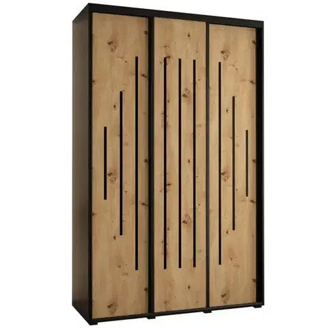 Šatníkové skrine Skriňa 45 Canaris 12 150 čierna/artisan/čierna