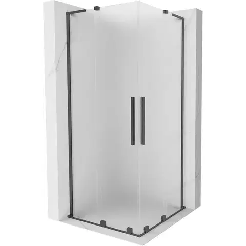 Sprchovacie kúty MEXEN/S - Velar L Duo sprchovací kút, posuvné dvere 90 x 90, dekor, gun gray kartáčovanáana 871-090-090-02-33-66