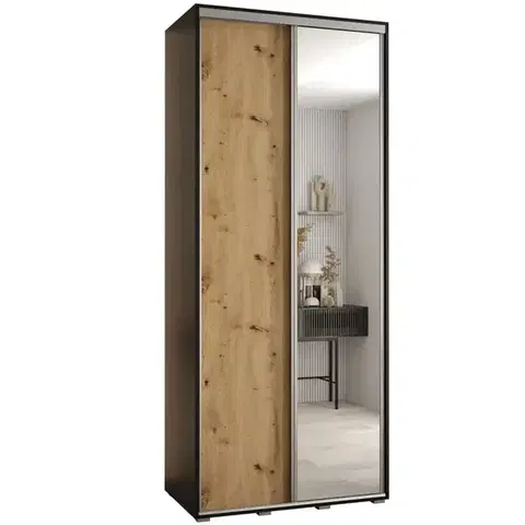 Šatníkové skrine Skriňa 45 Canaris 3 100 čierna/artisan/silver