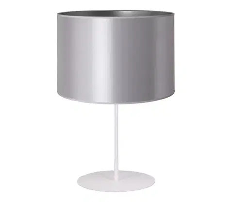 Lampy  - Stolná lampa CANNES 1xE14/15W/230V pr. 20 cm strieborná/biela 603010