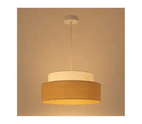 Svietidlá  Luster na lanku BOHO 1xE27/60W/230V pr. 40 cm krémová/béžová 0678