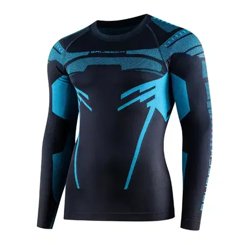 Dámske spodky Pánske funkčné tričko Brubeck Dry s dlhým rukávom Graphite/Blue - M