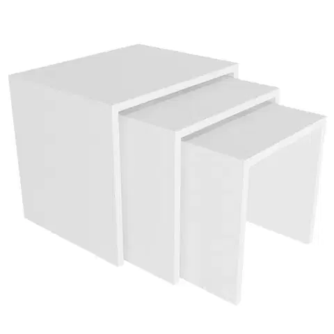 Konferenčné stolíky Odkladací stolík Zariel White, 3 ks
