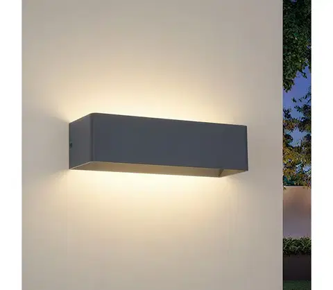 LED osvetlenie BRILAGI - LED vonkajšie nástenné svietidlo DONNANI LED/12W/230V 30 cm antracitové IP44 BRI762