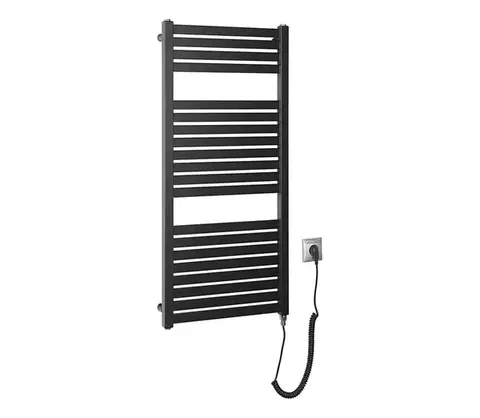 Svietidlá Aqualine - Kúpeľňový elektrický radiátor TONDI-E 300W 97x45 cm matná čierna DE456T