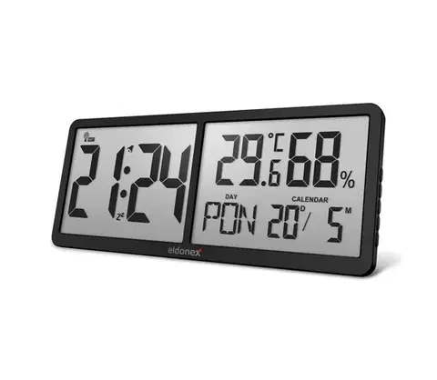 Predlžovacie káble ELDONEX ECL-1110-BK - Digitálne nástenné hodiny TimeCheck 4xAA čierna ECL-1110-BK