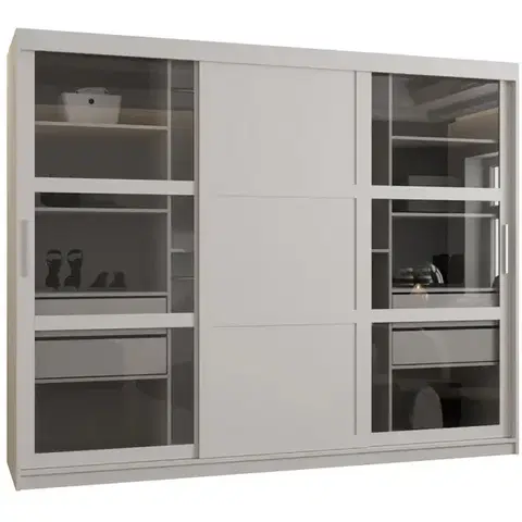 Šatníkové skrine Skriňa Dome III 250 biela