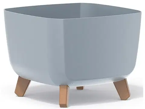 Kvetináče a truhlíky NABBI DGQL300 plastový kvetináč na nožičkách 29 cm svetlosivá