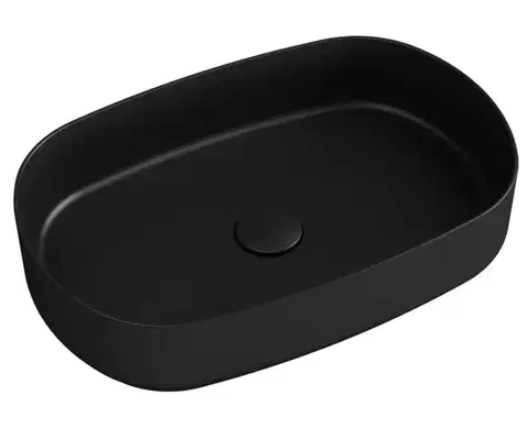 Umývadlá ISVEA - INFINITY OVAL keramické umývadlo na dosku, 55x36cm, matna čierna 10NF65055-2N