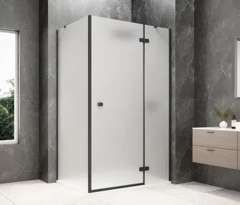 Sprchové dvere POLYSAN - GLOBE BLACK obdĺžniková sprchová zástena 1200x1000, matné sklo, pravé GB1012-3415MRB