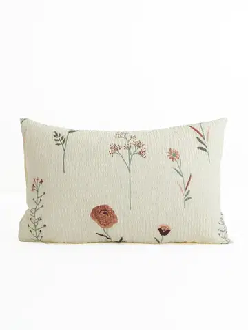 Dekoračné obliečky MKLozkoviny.sk Krepová obliečka na vankúš Renforcé 40 x 60 cm - Vlčie maky béžové-  -