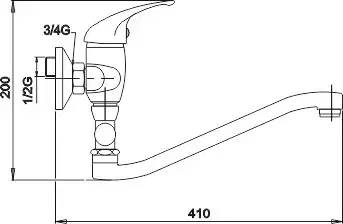 Kúpeľňové batérie NOVASERVIS - Paneláková batéria bez príslušenstva 100 mm Metalia 55 chróm 55033/1,0