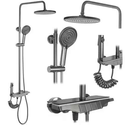 Kúpeľňové batérie REA REA - Sprchový set s termostatom Savio Titanium REA-P8412