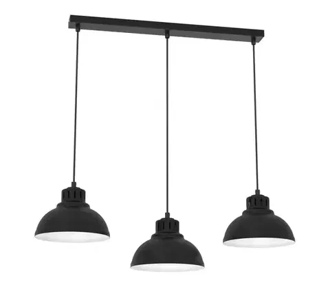 Svietidlá  Luster na lanku SVEN 3xE27/15W/230V čierna 9083
