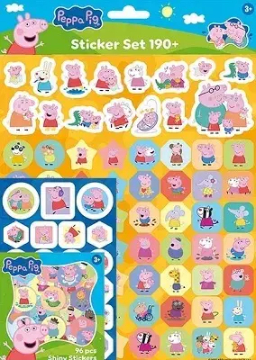 Nalepovačky, vystrihovačky, skladačky Samolepkový set 190+ Prasiatko Peppa