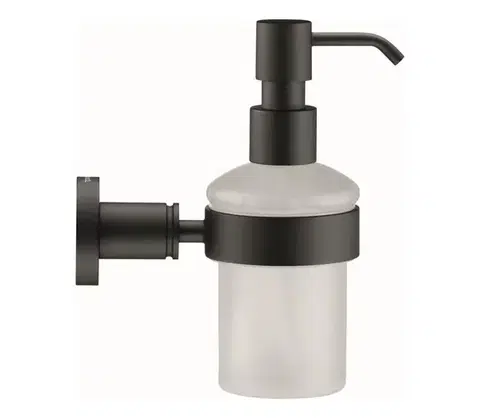 Svietidlá Duravit 99164600 - Nástenný dávkovač mydla D-CODE 390 ml mliečne sklo/matná čierna 0099164600