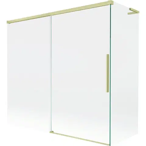 Sprchové dvere MEXEN/S - Rox L vaňová zástena 2-krídlová posuvná 170 + 80 x 150, transparent, zlatá kartáčovaná 8C9L-170-080-55-00