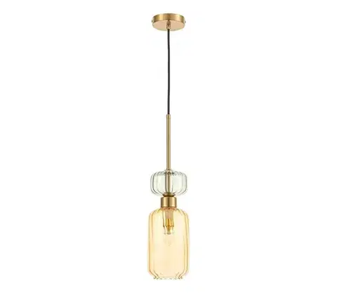 Svietidlá  Luster na lanku MOLLY 1xE14/40W/230V pr. 12 cm zlatá/oranžová/zelená ML1823