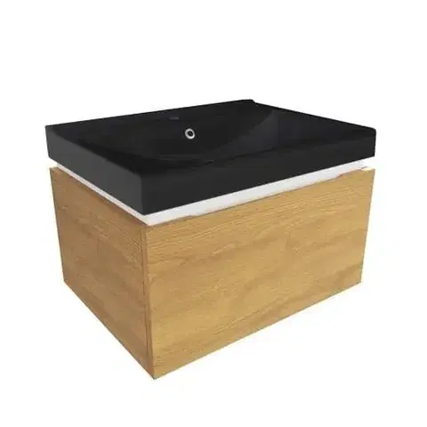 Kúpeľňový nábytok Kúpeľňová skrinka s umývadlom SAT Feel 60x30x46 cm dub medový mat SATFEEL60DMU1MB SATFEEL60DMU1MB