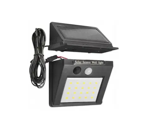 Záhradné lampy  LED solárne nástenné svietidlo so snímačom a externým panelom LED/0,55W/3,7V IP44 SOLAR 1 EXT