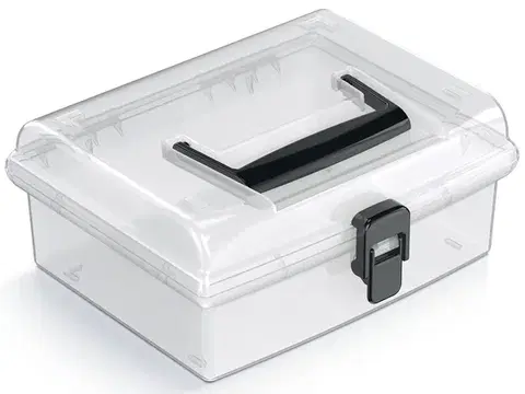 Úložné boxy NABBI NUF2L plastový úložný box priehľadná / čierna