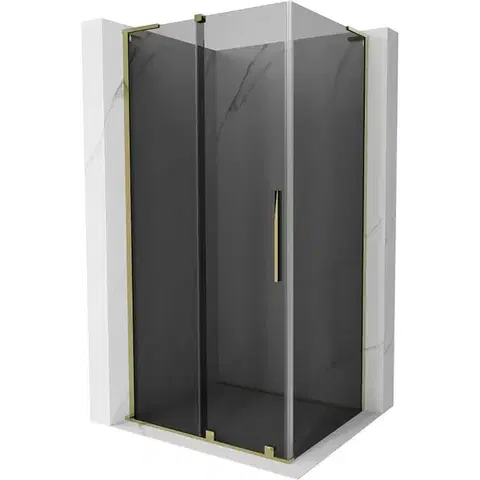 Sprchovacie kúty MEXEN/S - Velar L sprchovací kút, posuvné dvere 120 x 85, grafit, zlato 871-120-085-43-50