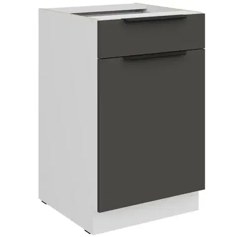 Kuchynské skrinky stojace Kuchynská skrinka Aria-Gr/Wh Anti Fingerprint 50d 1f 1s Bb