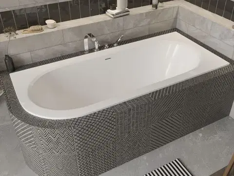 Vane BESCO - Asymetrická vaňa AVITA SLIM+ - Nožičky k vani - Bez nožičiek, Rozmer vane - 150 × 70 cm, Spôsob prevedenia - Ľavé VANAVIT15SLIMLP