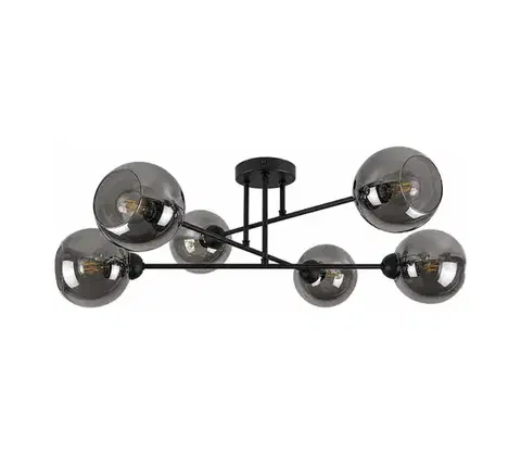 Svietidlá Keter Lighting Luster na tyči VASCO 6xE27/60W/230V čierna/dymová čierna 1940