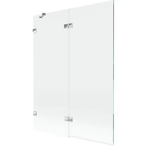 Sprchové dvere MEXEN/S - Lunar vaňová zástena 2-krídlová ľavá 130 x 150, transparent, chróm 897-130-100-01-00-L