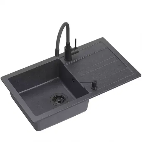Granitové drezy Drez Redy Max Very black 770x440x175
