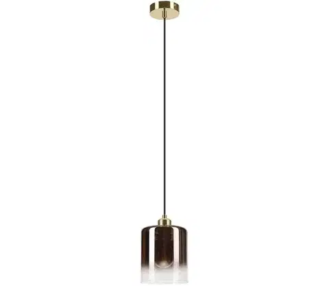 Svietidlá  Luster na lanku LIAH 1xE27/15W/230V zlatá/dymovo-hnedá LM-1.327/ZŁOTY