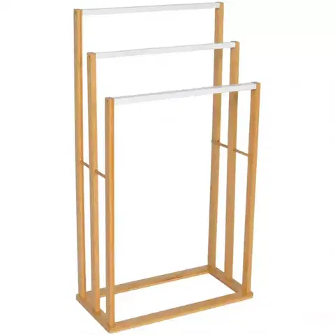 Vešiaky a háčiky na stenu Stojan Na Uteráky 47x24x84cm Biela/Nat Bth0065aa-A